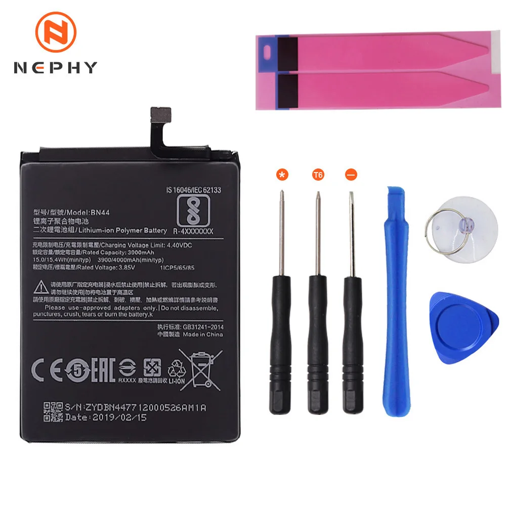 New Nephy Original Battery BN44 For Xiaomi Redmi 5 Plus Batteries Mobile Phone Replacement Accumulator Free Tools In Stock Track | Мобильные