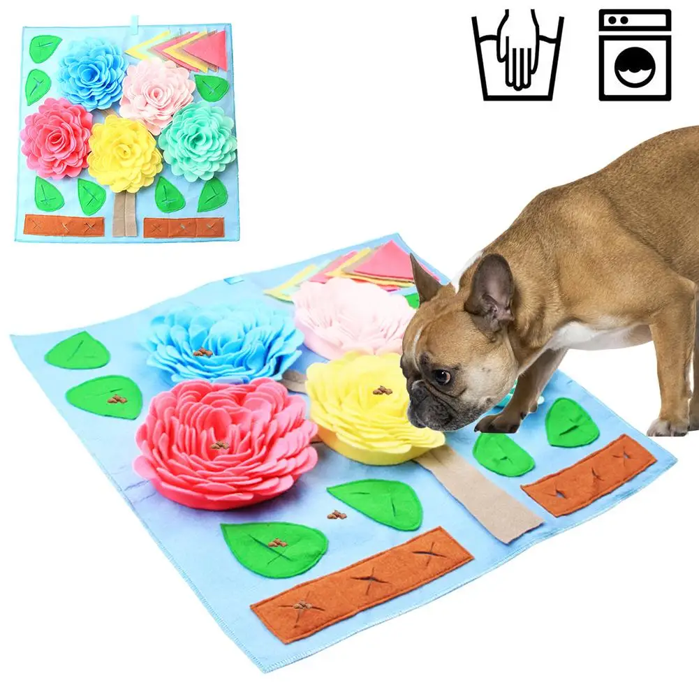 Dog Puzzle Toys Pet Snuffle Mat Feeding Smell Training For Stress Relief Interactive Game Blanket | Дом и сад