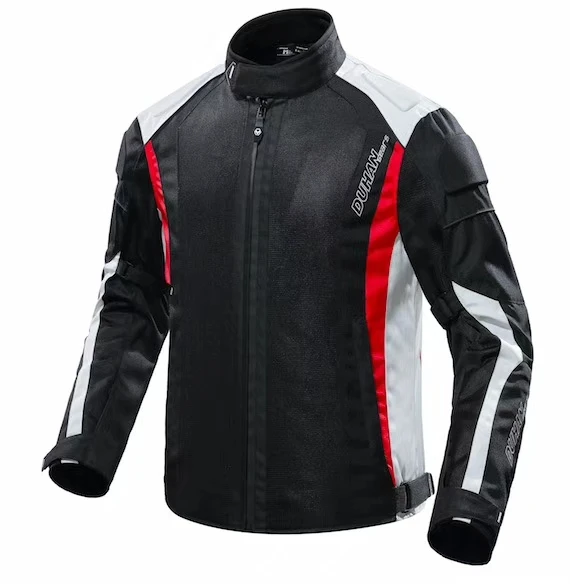 DUHAN мотоциклетная куртка мужская летняя дышащая мотоциклетная куртка одежда для мотокросса Мотоциклетная Куртка Jaqueta Motoqueiro Armor - Цвет: Красный