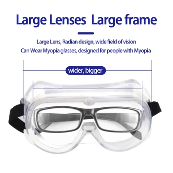 

New Motorcycle Goggles Eyewear Safety Glasses Anti Saliva Dander Pollen Dust Anti-pollution with Clear Lens for Eye Protection
