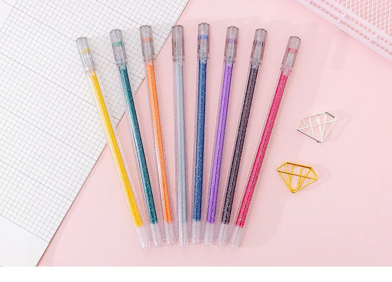 Гелевые ручки с желеобразными блестками, милые цветные ручки для рисования, маркеры для рисования, акварельные ручки, ручки с граффити, художественные маркеры, школьные принадлежности