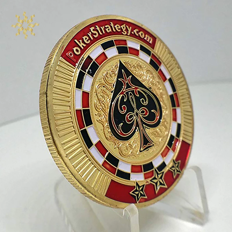 Покер счастливые фишки позолоченная коллекция памятных монет подарок