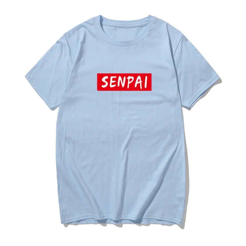 days blue 1 Модная мужская футболка с принтом из аниме «Senpai Girl Nerdy», хлопковая черная футболка с принтом, женская уличная футболка с мангой, хлопковая футболка унисекс, Harajuku Clothe - Color: days blue 1
