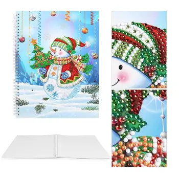 

DIY Christmas Snowman Special Shaped Diamond Painting 50 Pages A4 Notebook DIY painting Notebook school supplies for students