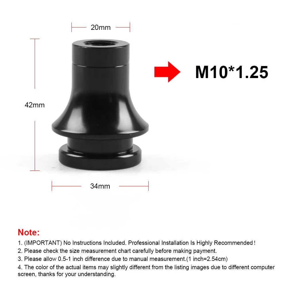 Shift Knobs M10X1.25 3inch+4inch Homyl 2 Sizes Black Shift Knob Extension M10X1.25 for Manual