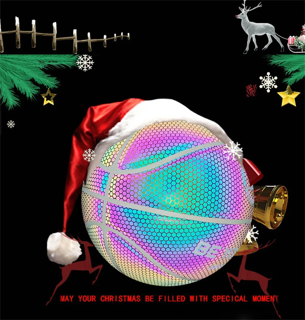 Size 7 Luminous Basketball Battery-Free Glowing Basketball Children Trainning Adults Kids Sports toy Child Early Training Game#D