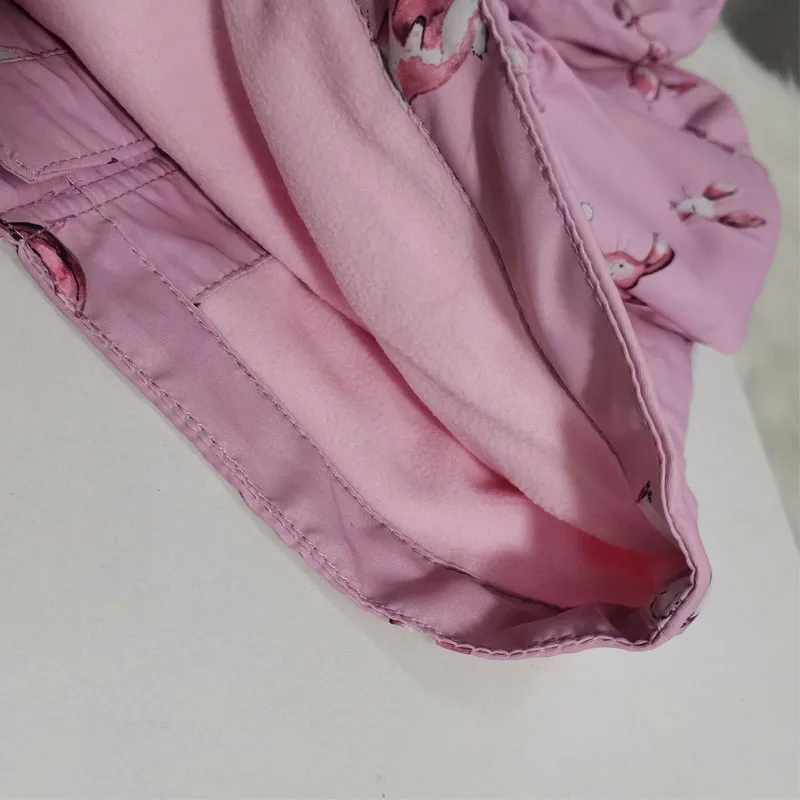 Jaqueta com Forro de lã Blusão com Impressão de Coelho Crianças Meninas Primavera Outono Bonito - 20 forro de lã, blusão com impressão de coelho bonito