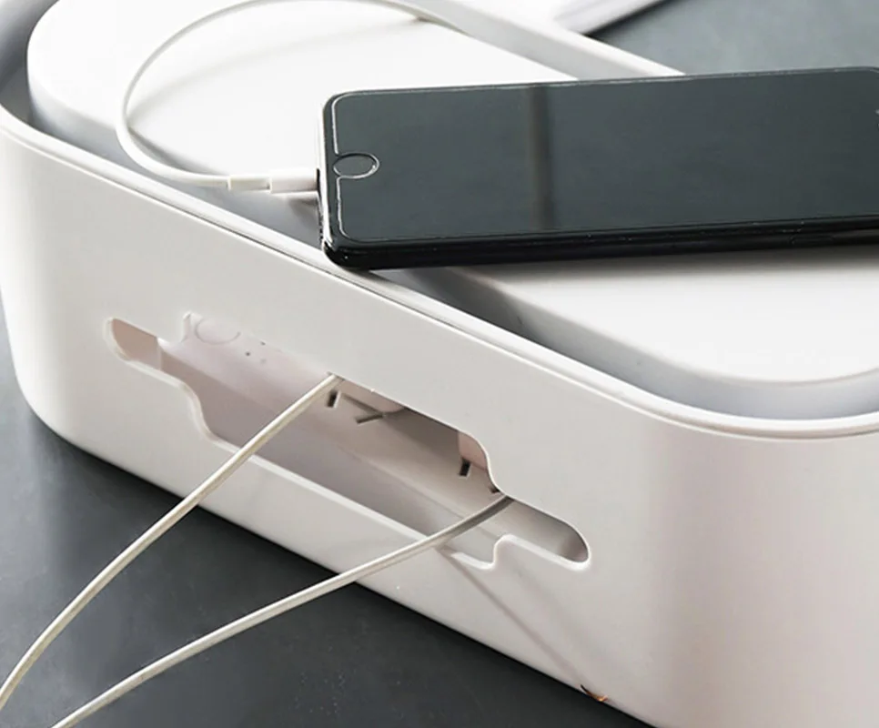 1PC Power Strip Cable Management Box Cable Organizer Plastic Power