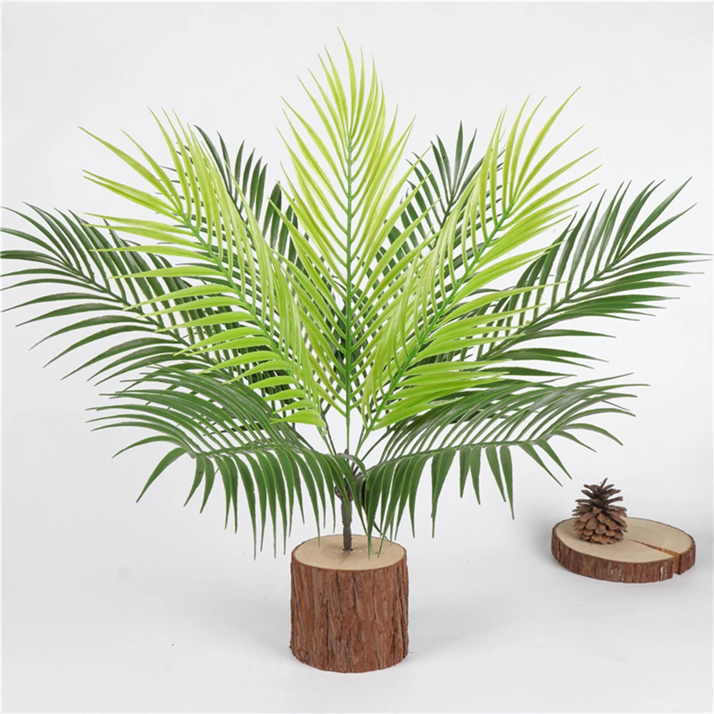 

4pcs 9 head Artificial Palm tree branches wild faux foliage palm leaves plants for home living room wedding jungle party decor