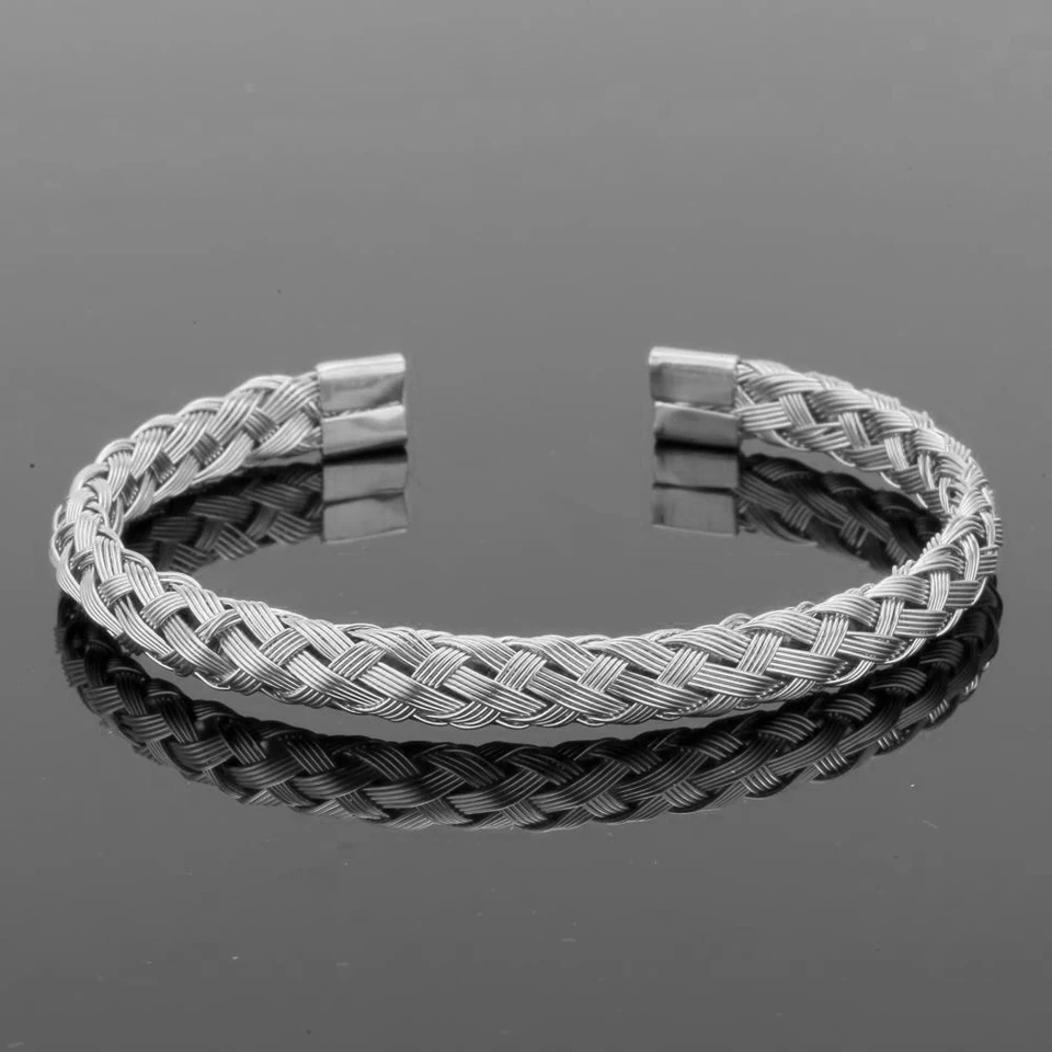 Weave Bracelet Steel 3 шт./компл. Горячая Для мужчин Титан Сталь римские браслет с цифрами Пряжка подковы браслеты в едином положении во время занятий легкой атлетикой, Bileklik Роскошные ювелирные изделия ручной работы - Окраска металла: Weave Bracelet Steel