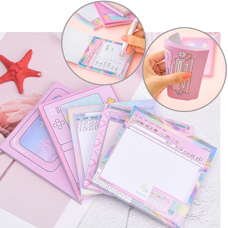 

Memo Pad N Times Computer Game Model Paper Bookmark Stationery Pink Sticky Notepad Gift Random Delivery