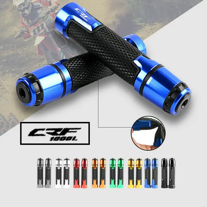 7/8'' Motorcycle Accessories Aluminum CNC Rubber Gel Handlebar End Plug Hand Grips Handle Bar For Honda CRF1000L Africa Twin |