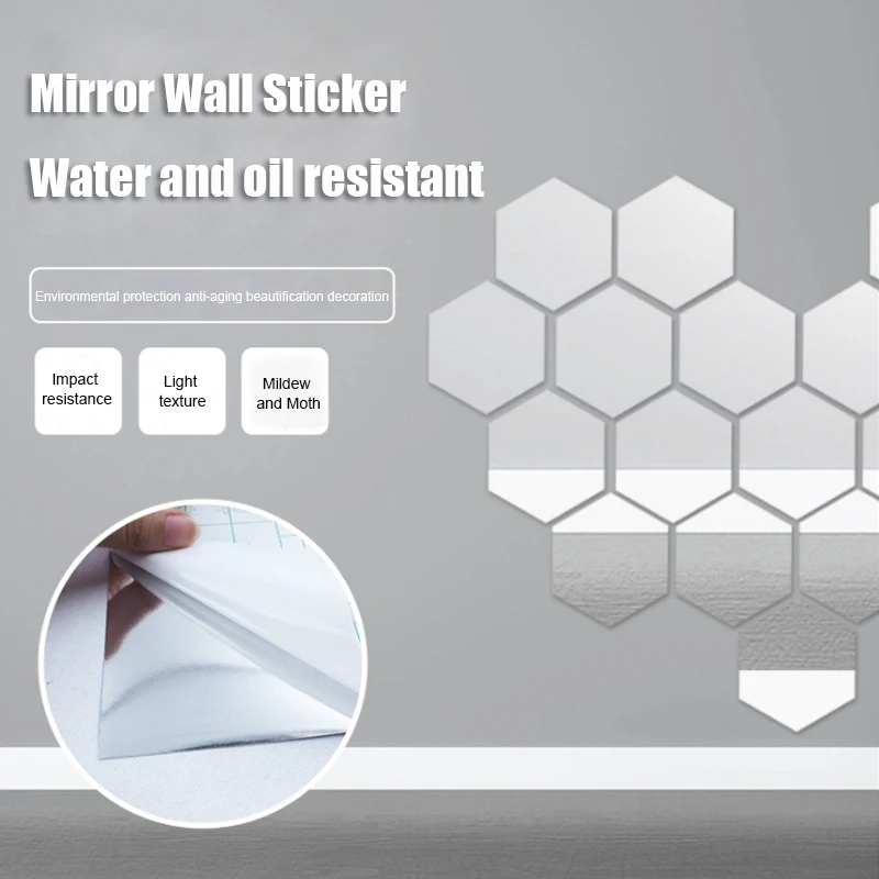 Mirror Wall Sticker Reflective Self-adhesive DIY PET Crystal Mirror espejos Decorative Wall mirrors Decals Waterproof art maison