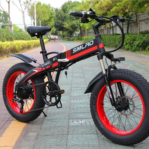Фото Электромоторизованный велосипед Smlro Большой мощный фэтбайк 20 дюймов с литиевым