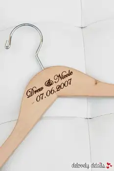 

Personalized Bridesmaid Hanger - Laser Engraved Wood - Bride wedding Bridal party gift Message Seller