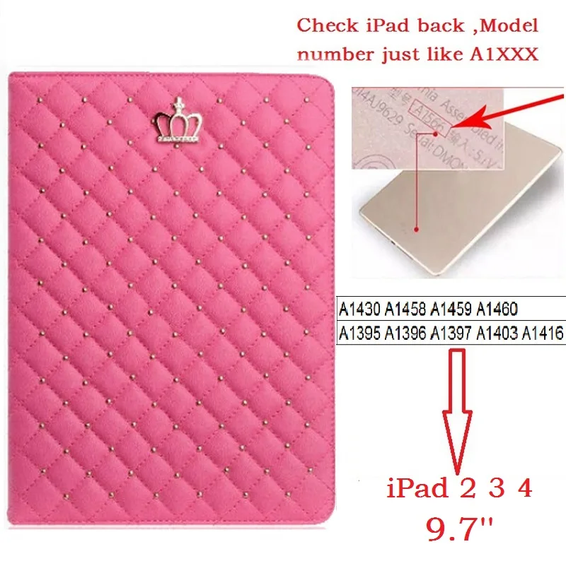 9,7 ''Корона Coque для iPad 2 iPad 3 iPad 4 чехол Роскошный Смарт авто-сна PU кожаный чехол A1430 A1458 чехол для iPad 2/3/4 чехол - Цвет: for iPad 234 Rose