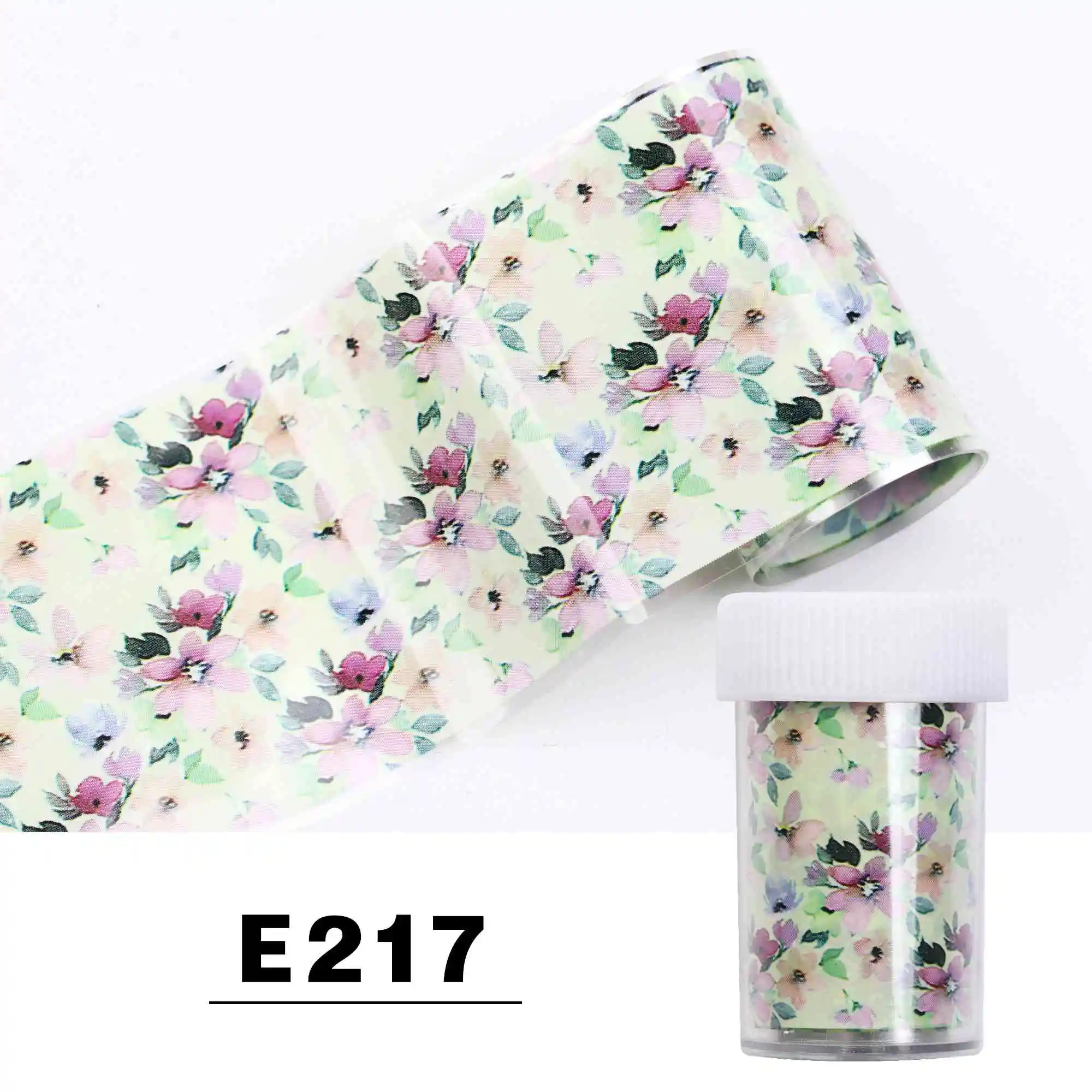 E217 Nail Foil 1 шт. голографический цветок Звездная Фольга для ногтей 4*100 см 33 цветной хрустальный камень переводная наклейка из фольги маникюрный набор Nailart украшения - Цвет: E217 Nail Foil