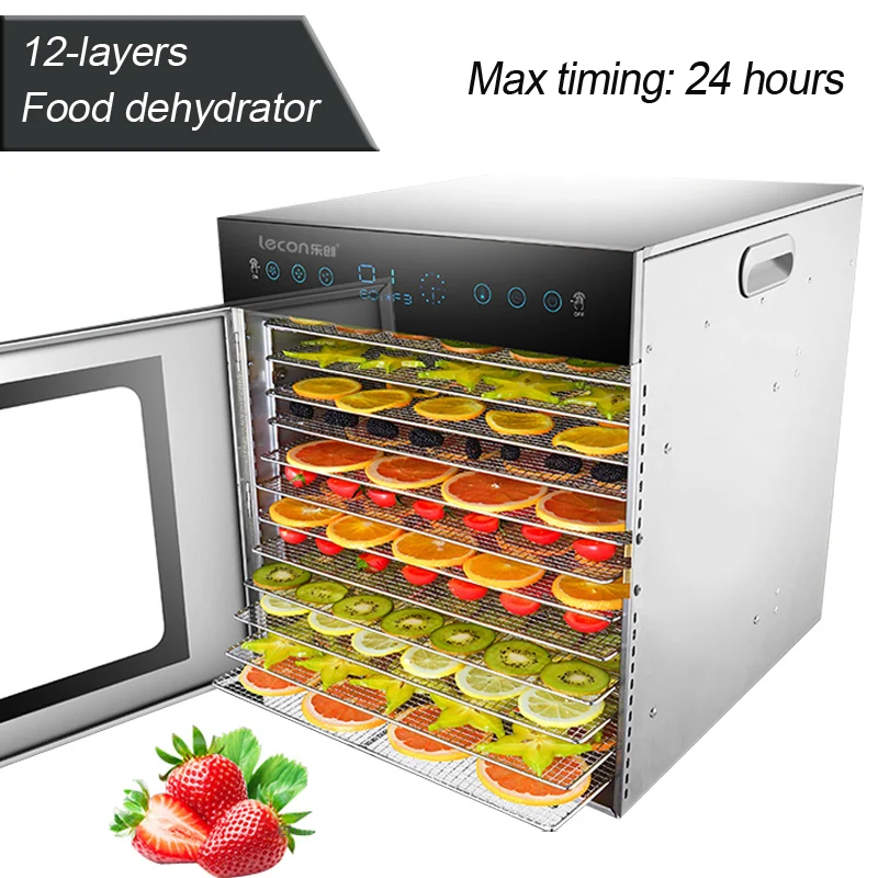 12-layers Food Dehydrator Commercial Home Dual-use Dryer 220V Stainless Steel Fruit Vegetable Drying Machine 1000W 1PC |