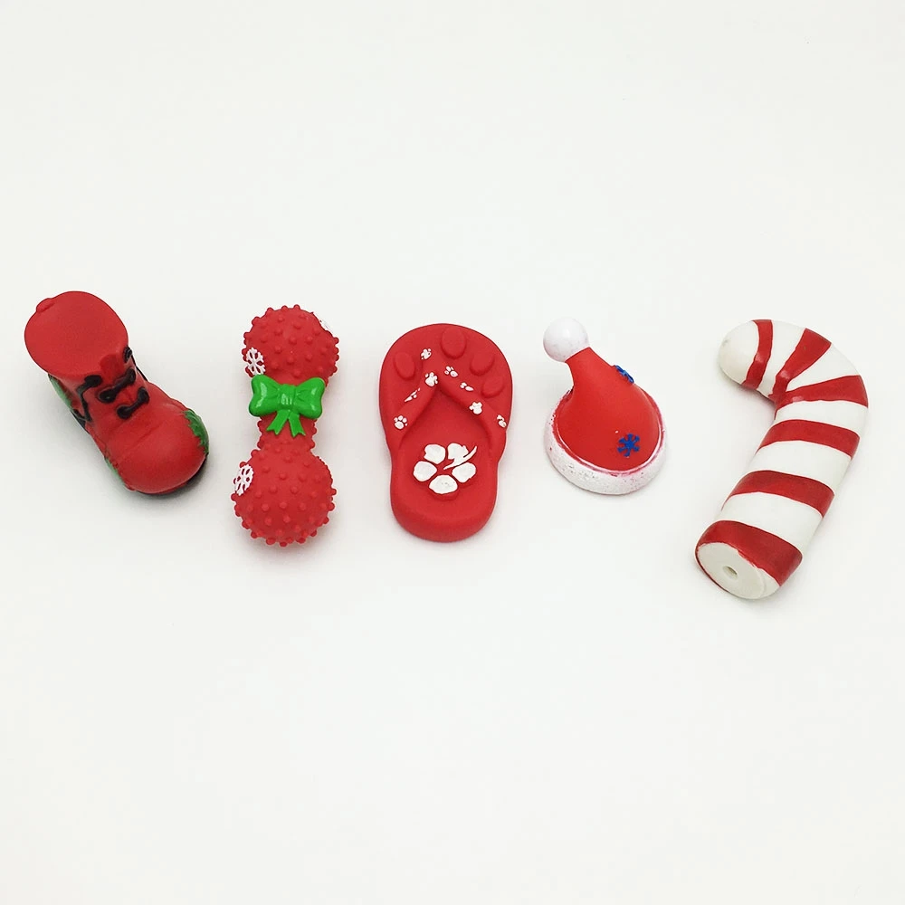 Bonzerpet Pet рождественские жевательные пищащие игрушки собака мяч для собаки зубы игрушка Vinly жевательные красочные звуковые игрушки для собак
