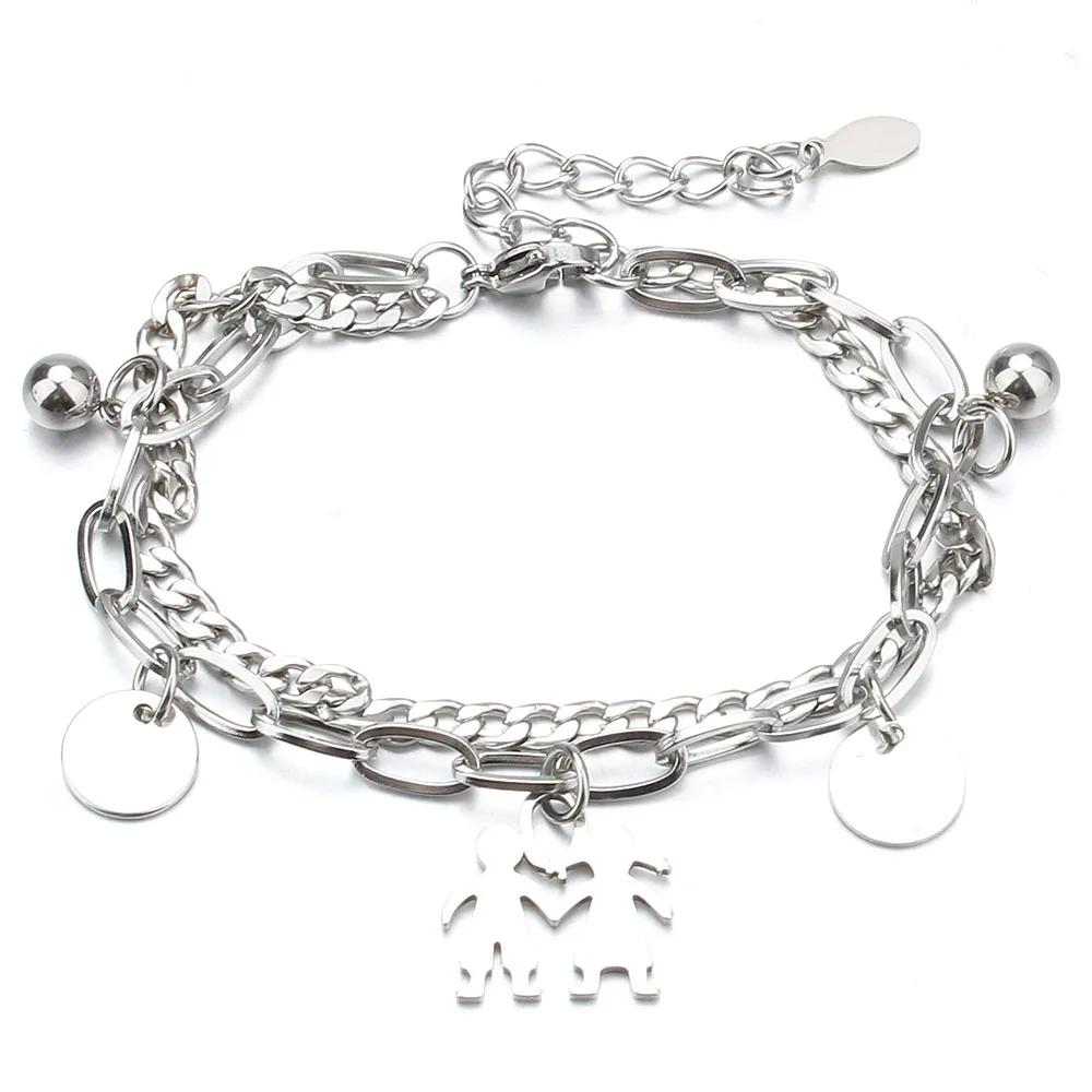 Bracelet à breloques en acier inoxydable pour femme, bracelets arbre de vie, bijoux à bricoler soi-même, coeur, croix, papillon, clé, femme, nouveau