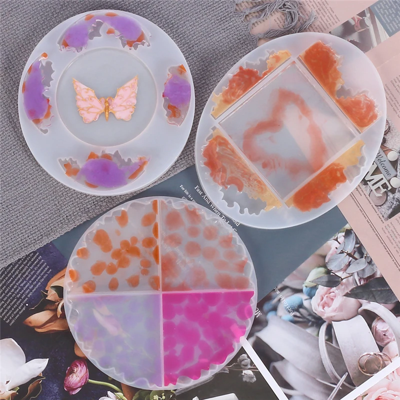 

Doreen Box Silicone Resin Mold For Jewelry Making Round Oval Wave White DIY Making Fashion Coaster Decoration Jewelry Tools,1PC