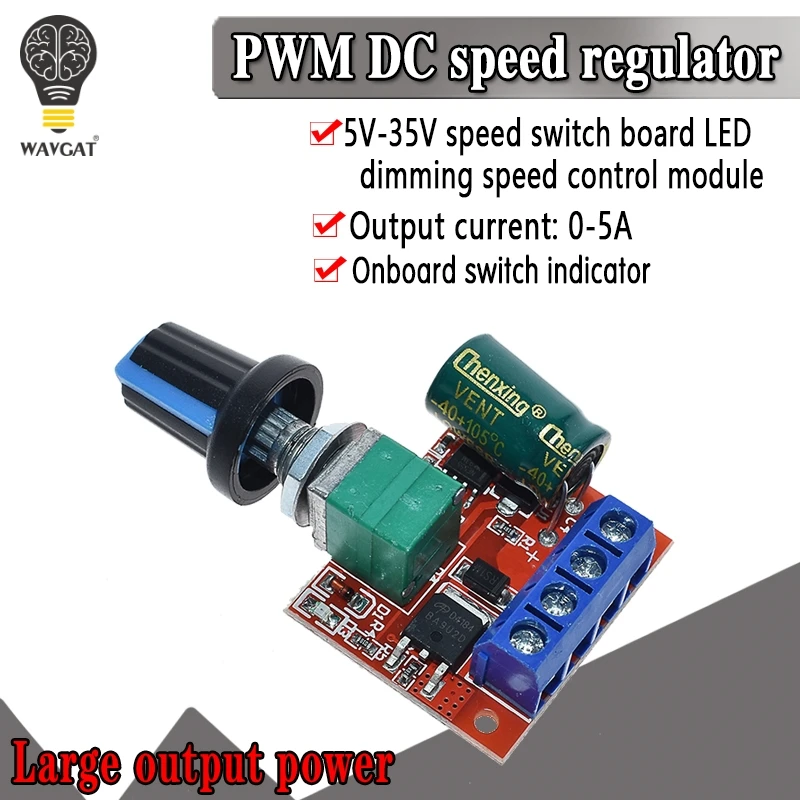 

Mini 5A 90W PWM 12V DC Motor Speed Controller Module DC-DC 4.5V-35V Adjustable Speed Regulator Control Governor Switch 24V