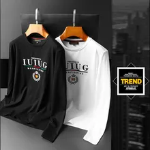 T-shirt Round Neck Little Bee Embroidery Mercerized Cotton Design Leisure Fashion Trend Men's Wear