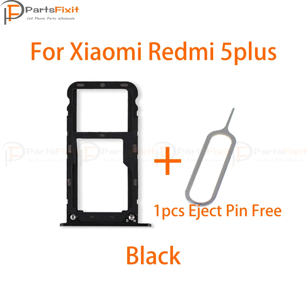Redmi 5plus Black Для Redmi 5 5plus лоток для sim-карты слот карты Micro SD Redmi 5plus слот для sim-карты лоток контейнер Замена Адаптера - Цвет: Redmi 5plus Black