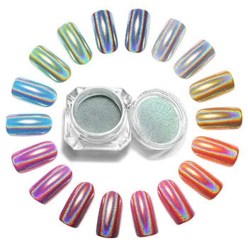 

Holographic Laser Powder Rainbow Nail Art Unicorn Powder Peacock Chrome Glitter Pigment Manicure Nail Gel Polish Glitter Dust