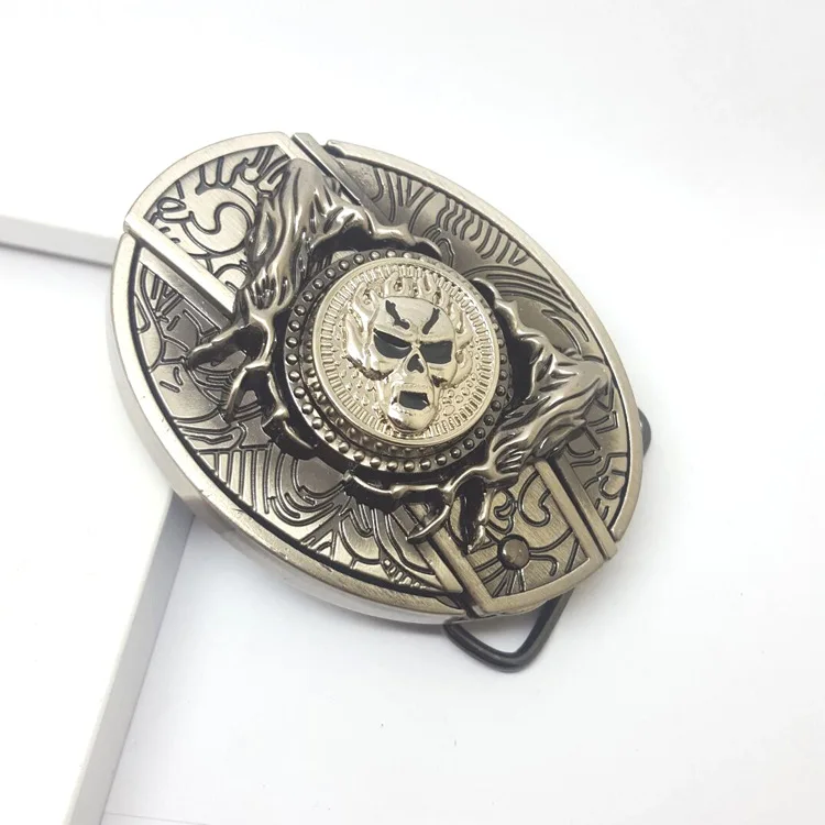 

New Style Top Grade Alloy Belt Buckle Cool Tablet Canvas Smooth Buckle Metal Belt Western Knife Buckle
