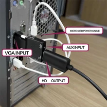 

Adapter VGA to HDMI compatible converter adapter 1080P VGA adapter suitable for PC laptop to HDTV projector video audio HDMI
