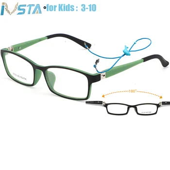 

IVSTA Children Glasses with Strap for Kids Glasses TR Flexible Child Boys Girls Myopia Optical Amblyopia Prescription Pink Baby