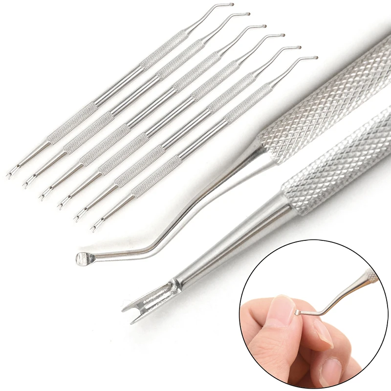 1PCS 15.5cm Stainless Steel Bunion Corrector Dual End Nail Toenails Lifter Foot Cleaning Care Ingrown Hook Pedicure Tool