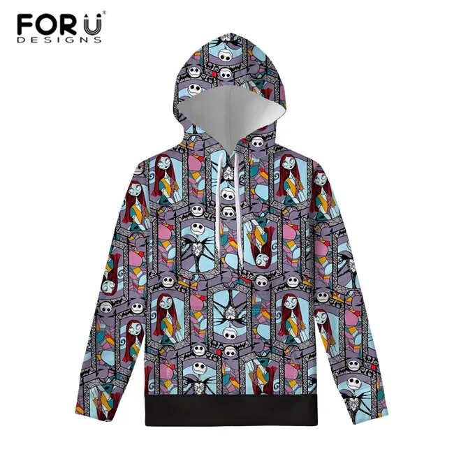 FORUDESIGNS/женские толстовки с капюшоном «Кошмар Befor»; рождественские пуловеры с принтом; толстовка с капюшоном; толстовки с длинными рукавами; одежда для пар - Цвет: YQ5412Z72