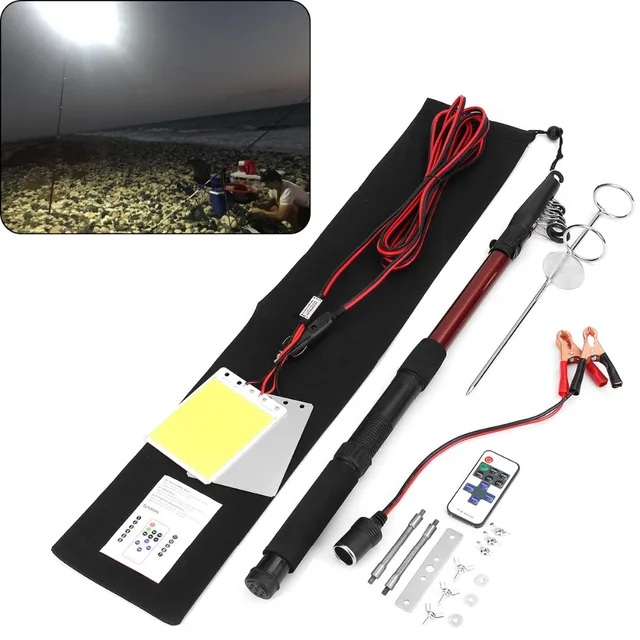 12V DC 2 Boards LED Fishing Rod Lights 3.75Meters Fishing Pole White color  COB Camping Light Street Garden Novelty Lighting - AliExpress