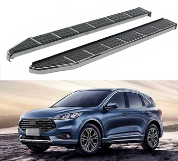 

2 Pcs Fits for Ford- Escape Kuga 2020 2021 Door Fixed Side Step Running Board Nerf Bar Guards Protector - Black