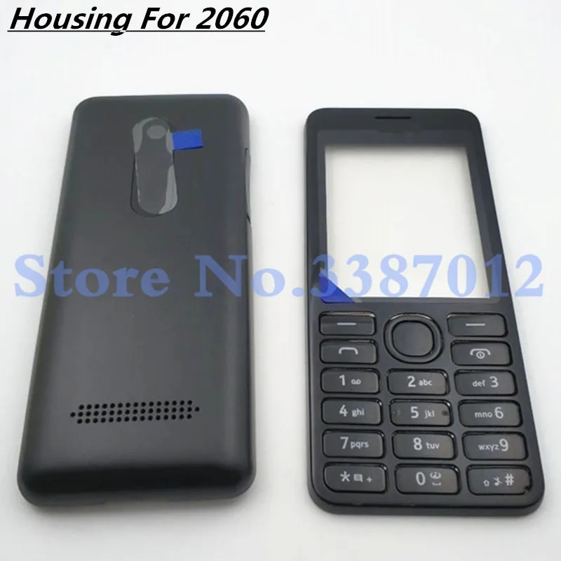 Для Nokia Asha 206 2060 полный корпус крышка дверная рама+ задняя крышка батареи+ клавиатура+ логотип