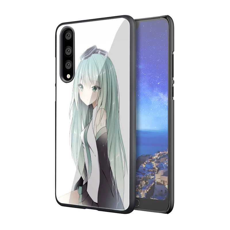 EWAU Hatsune аниме Мику девушка закаленного стекла телефона чехол для Huawei P10 P20 P30 mate 20 Lite pro P Smart Y6 Y9 Honor 8X9 10