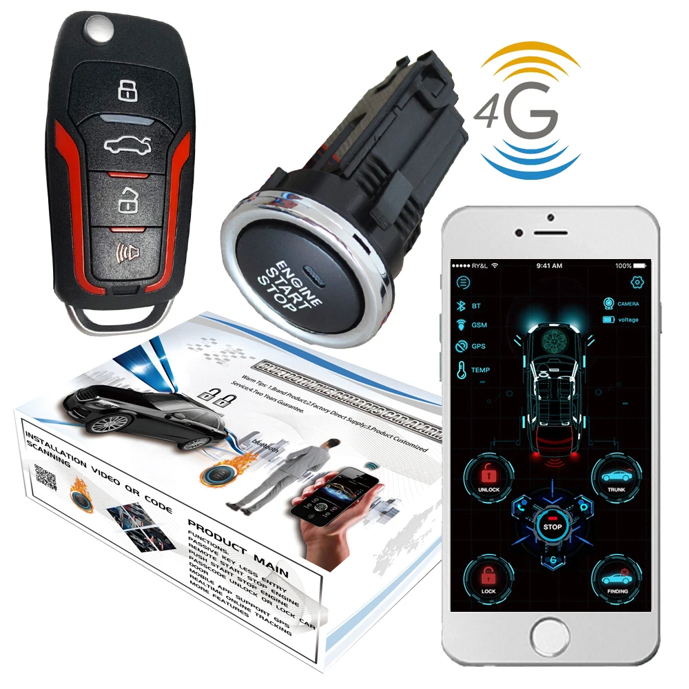 cardot 4g gps gsm Smart Pke Keyless Entry Remote Starter Engine Start Stop Car Alarm