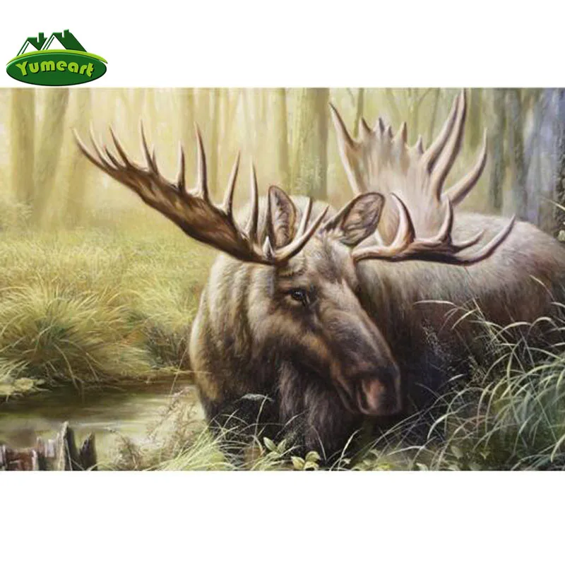 YUMEART Northwoods лося алмазов картина Животные олень камни в форме ромба Кристалл