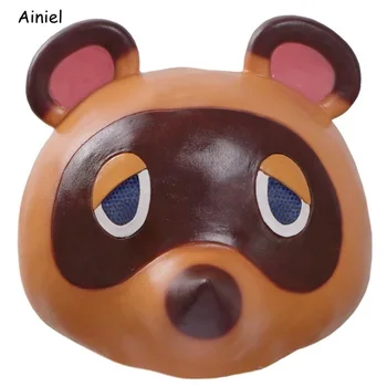 

Ainiel Hot Sale Animal Crossing Cosplay Mask Tom Nook Full Head Mask Animal Latex Masks Halloween Event Helmet Props Adult