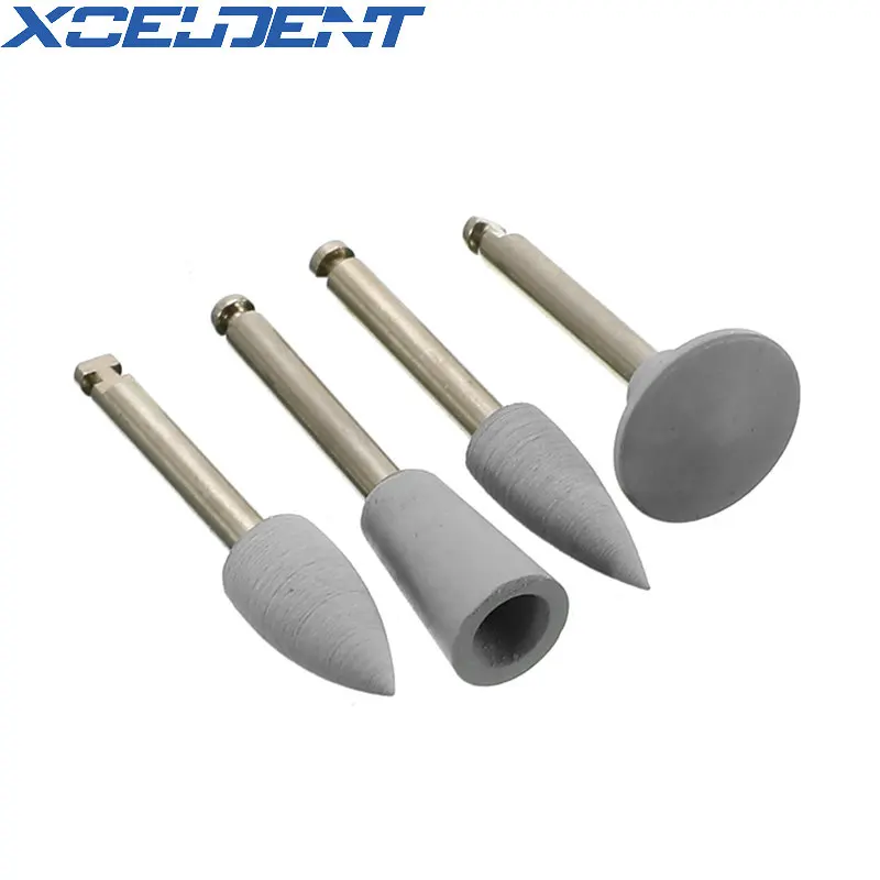 4Pcs/lot Dental Grinding Heads Teeth Polisher Low Speed Silicone Machine Dentistry Polishing Tools For Dental Lab