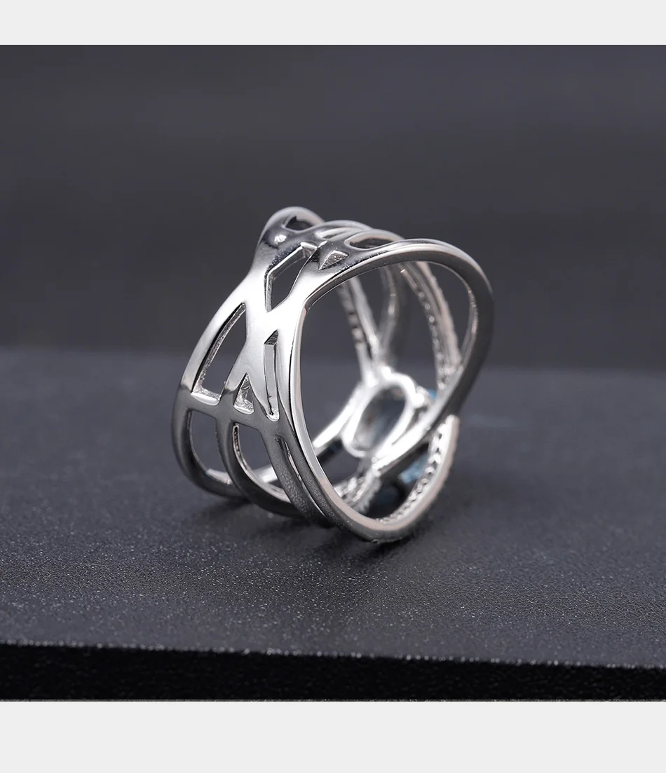 GEM'S BALLET, 925 пробы, серебряное кольцо крест-накрест, 0.95Ct, натуральный голубой топаз, драгоценный камень, кольца для женщин, хорошее ювелирное изделие