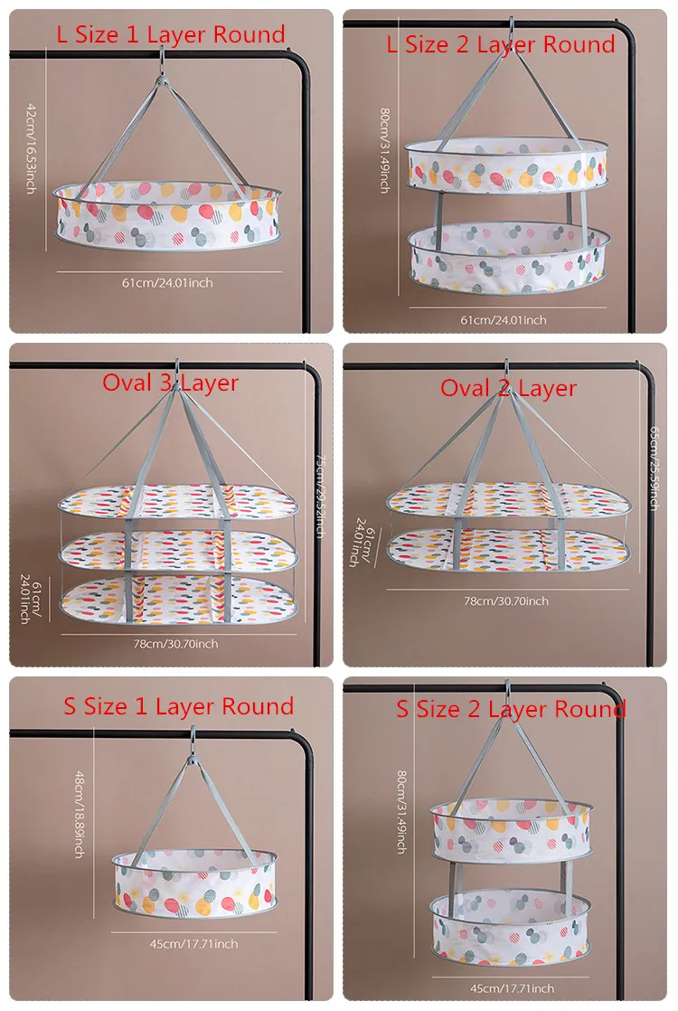 Drying Rack Clothes Laundry Basket Underwear Socks Storage Hanger Folding Mesh Bag Single Double Layers Laundry Home Organizer