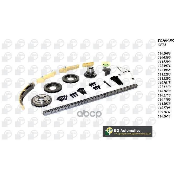 Комплект Цепи Грм Ford Transit 2.4d D2fe Duratorq 120hp 00 Bga арт. TC2000FK