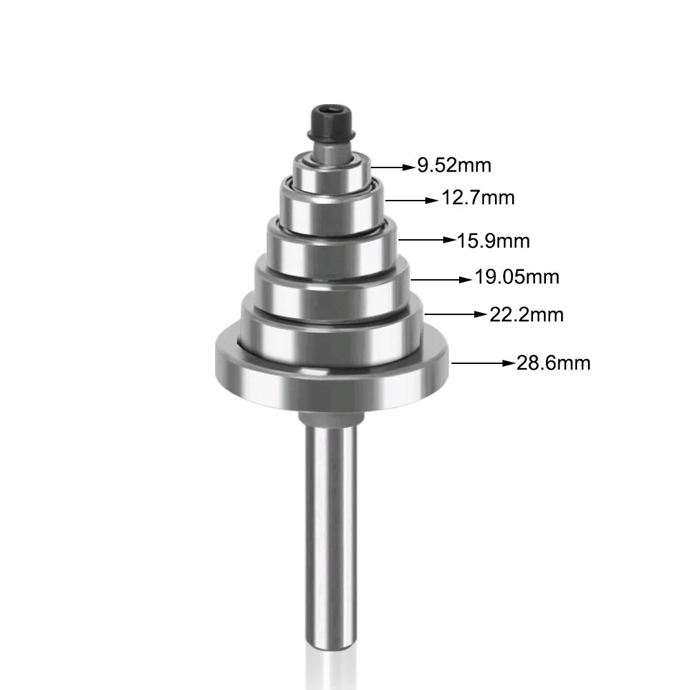 6, 8, 12mm 생크Rabbet 라우터 비트(6개 베어링 세트 포함) -1/2H - 1/4 생크 목공 커터 목공 도구용 테논 커터