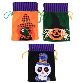

3PCS Gift Bag Decorative Durable Funny Creative Chic Witch Pouch Skeleton Bag Gift Bag for Halloween