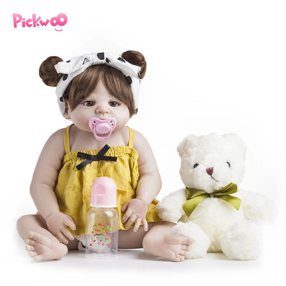 Pickwoo bebes кукла-реборн 48 см 55 см куклы для маленьких девочек Мягкие силиконовые Boneca reborn Brinquedos Bonecas детские подарки игрушки plamat