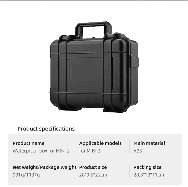 Waterproof Hardshell Storage Box for DJI MINI 2 Drone Portable Handbag Carrying Case for DJI MINI 2 Drone Accessories