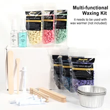 Kit de encerado multifuncional para hombres y mujeres, cera para el hogar, calentador de cera para el tratamiento posterior y pre-cera, espray para cejas, cara y nariz